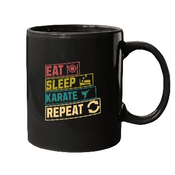Discover Eat sleep karate repeat hobby Mugs
