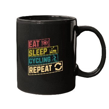 Discover Eat sleep cycling repeat hobby Mugs