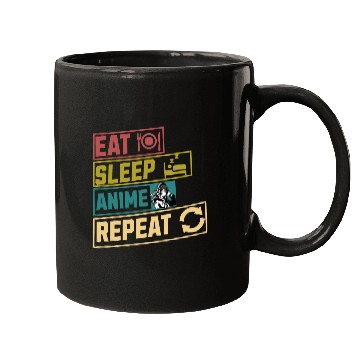 Discover Eat sleep anime repeat hobby Mugs
