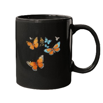 Discover Floral Harmony: Blooms and Butterflies" Mugs