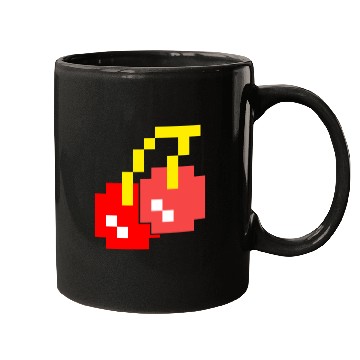 Discover 8 Bit Pixel Cherries 80s Video Game Halloween Mugs