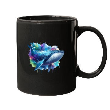Discover Blue Whale Colourful background Mugs