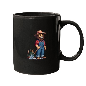 Discover Cute Lion Farmer Mugs
