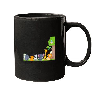Discover Multi zoo animals lion giraf elephant Mugs