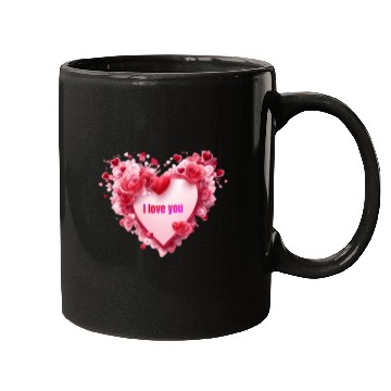 Discover I love you. Heart Mugs