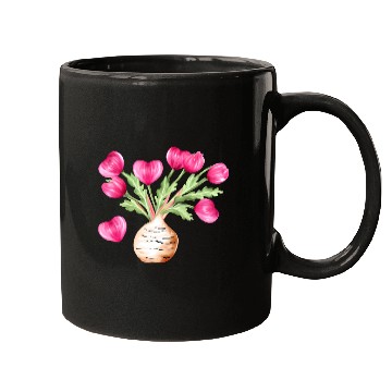 Discover Turnip Love Bouquet Heart Flowers Valentine's Day Mugs