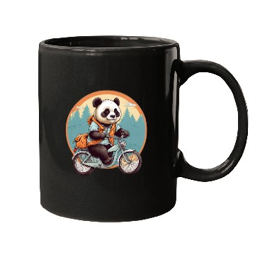 Discover Panda Riding Bicycle Mugs