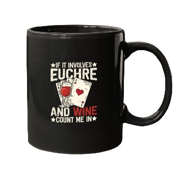 Discover Euchre card game wine funny euchre Mugs