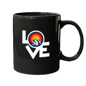 Discover I Love Mountains Retro Sunset Design. Mugs
