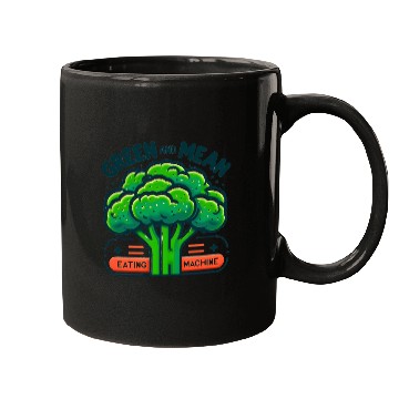 Discover Broccoli: Green and Mean Eating Machine Mugs