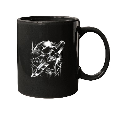 Discover Radiant Edge: Skull with Combat Knife Mugs