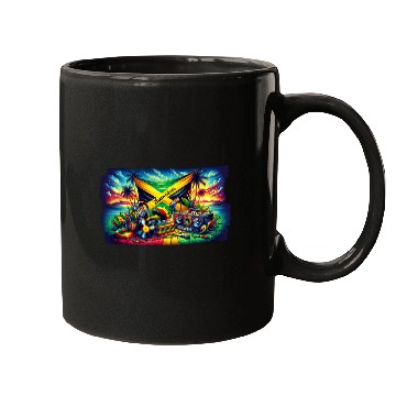 Discover Jamaica Caribbean Reggae Music Design Mugs