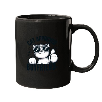 Discover Cat Approved Boyfriend Graphic Mugs