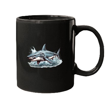 Discover Angry great white shark Mugs