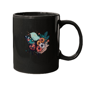 Discover Metamorphora Butterfly Nature Flowers Branches Mugs