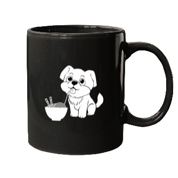 Discover Cute Dog Eating Ramen Mugs