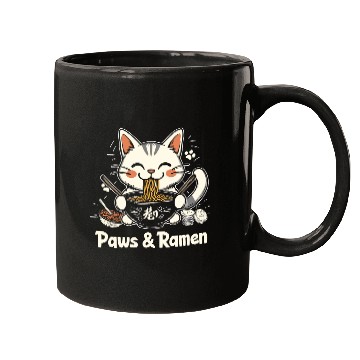 Discover Funny Cat Paws and Ramen Kawai Mugs