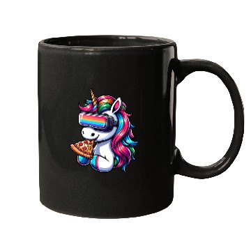 Discover Unicorn VR: Rainbow Pizza Universe Mugs
