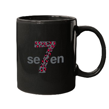 Discover 7 in red animal print Mugs
