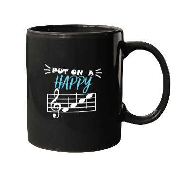 Discover Put On A Happy Face musical notes Mugs