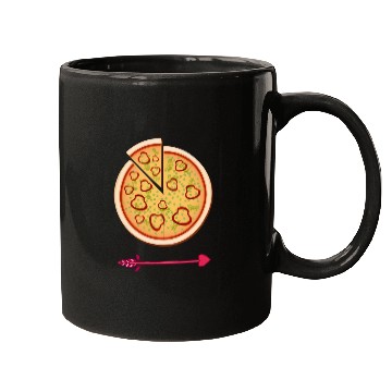 Discover PIZZA is my valentine - Arrow Pointing Left Mugs