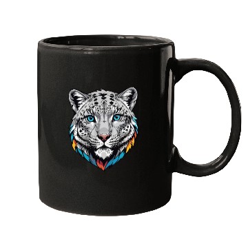 Discover Majestic Snow Leopard Portrait - Exotic Wildlife Mugs
