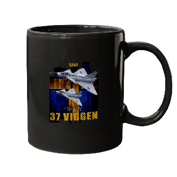 Discover Saab 37 Viggen Swedish Multi Combat Aircraft Mugs