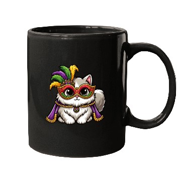 Discover Mardi Gras Persian Cat, Masked Cat Costume Mugs