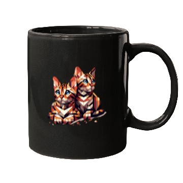 Discover Bengal Kittens Geometric Shape Mugs