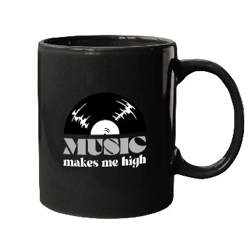 Discover Music makes me high Vinyl Mugs