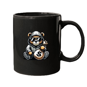 Discover teddy bear holding a money bag Mugs