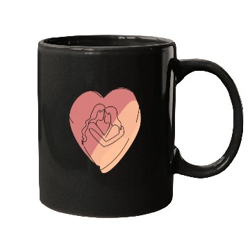 Discover Lesbian Couple in Heart Mugs
