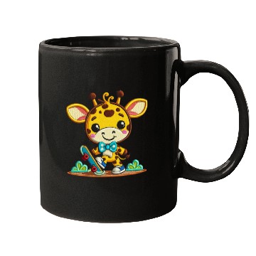 Discover Skateboarding Giraffe Buddy Mugs