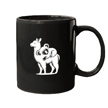 Discover Funny Llama With A Chilling Koala On Its Back Mugs