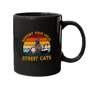 Discover Support Your Local Street Cats Mugs,Opossum