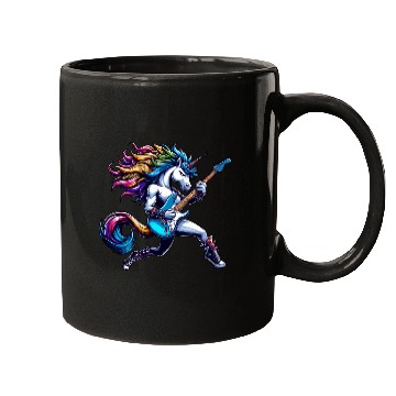 Discover Unicorn Rock and Roll Bass & Guitar Mugs