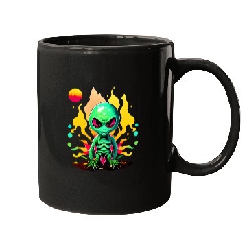 Discover Green Alien Design Mugs