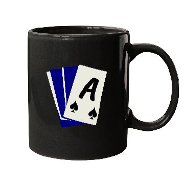 Discover Playing Card Hand, Ace Showing 3 Color Vector Mugs