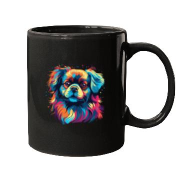 Discover Watercolor Colorful Tibetan Spaniel Mugs