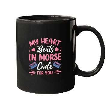 Discover Heart Beats Morse Code For You Moderator Radio Mugs
