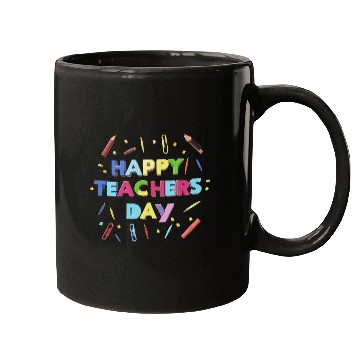 Discover Happy teachers day text design Mugs