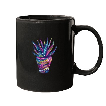 Discover Psychedelic Aloe Vera Succulent Plant Garden Mugs