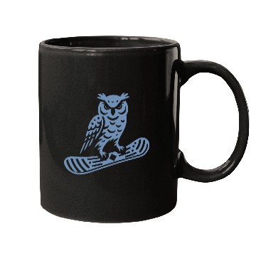 Discover Minimalist Design: Owl Snowboarder Silhouette Mugs