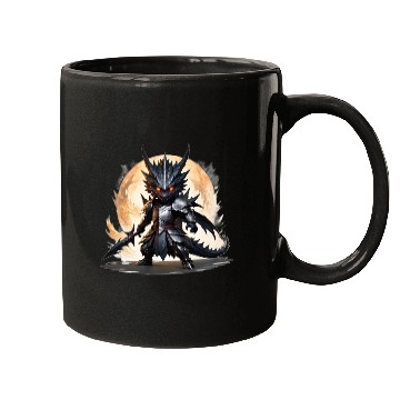 Discover Chibi dragonwarrior Battle Pose in Full armor Mugs