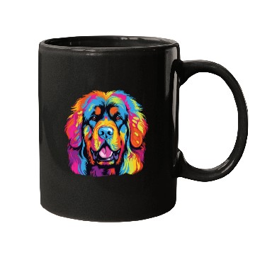 Discover Watercolor Colorful Tibetan Mastiff Mugs