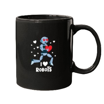 Discover I Love Robots Red Heart Robotics Class Engineer Mugs