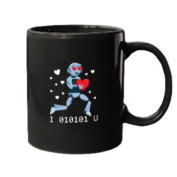 Discover I Love You Binary 01010 Robot Valentine Roboticsro Mugs