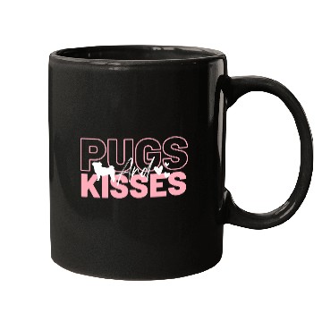 Discover Pugs & Kisses Pink Mugs