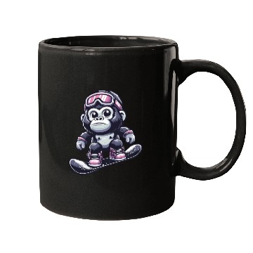 Discover Monkey Gorilla Chimpanzee Ski Vacation Skier Mugs