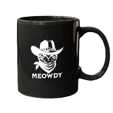 Discover Cute Meowdy Cat Cowboy Pun Mugs